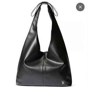 NWT Victoria's Secret Black Bow Hobo Shoulder Bag Size OS
